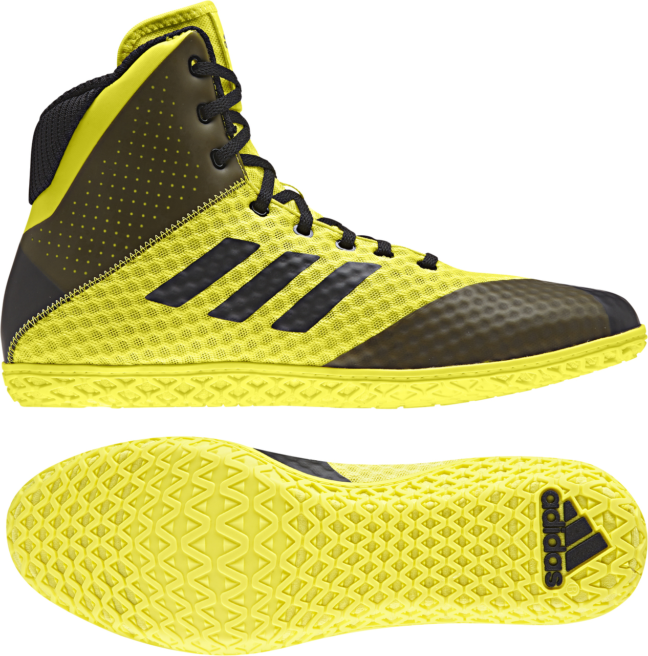 adidas Mat Wizard 4 Wrestling Shoe, color: Yellow/Black - Click Image to Close